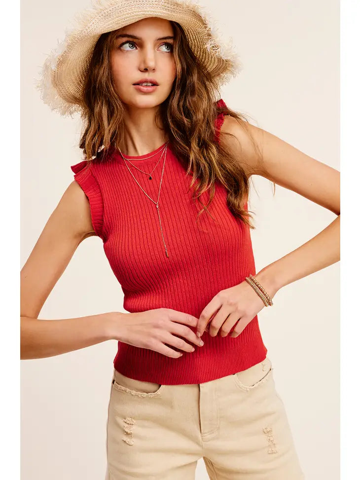 MIRANDA RUFFLE SLEEVELESS TOP