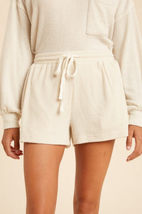 MARCI RIBBED DRAWSTRING SHORTS