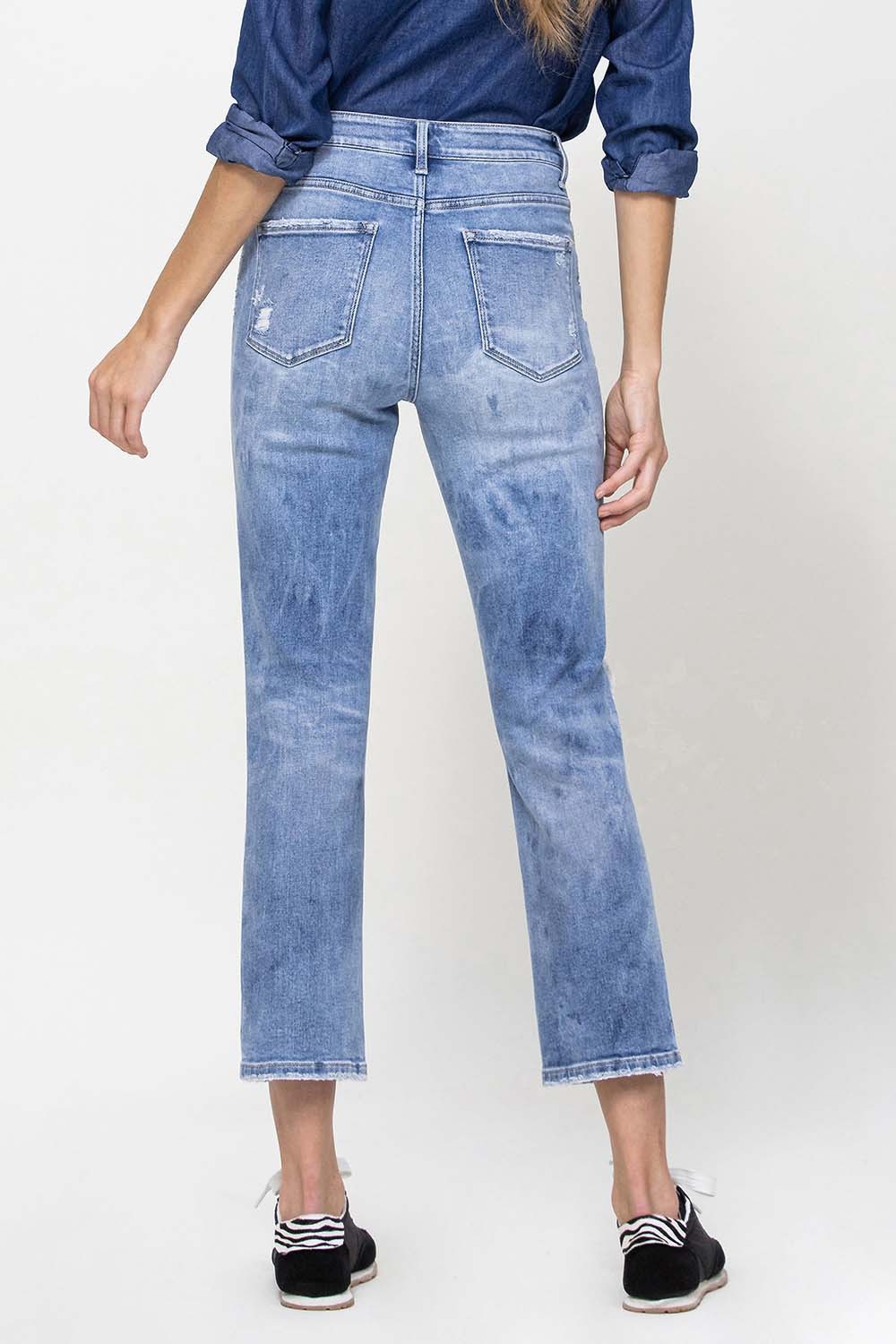 HIGH RISE CROP STRAIGHT JEANS