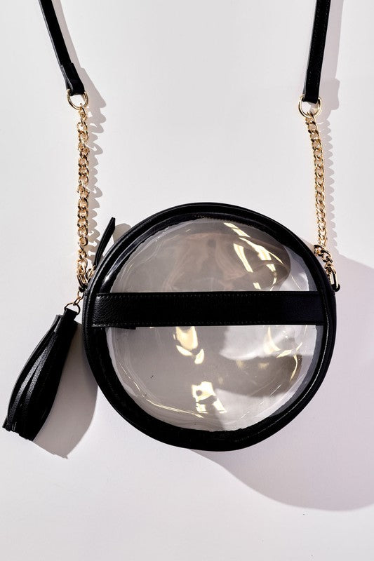 CIRCLE CLEAR CROSSBODY W CHAIN