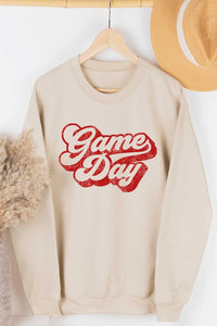GAME DAY GRAPHIC SWEATSHIRT IN RED OR SAND