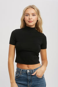 MOCK NECK HALF SLEEVE TOP