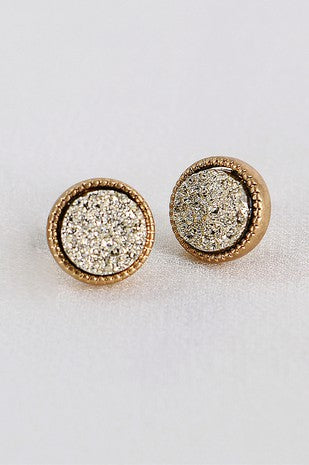 GOLD SMALL DRUZY STUD EARRINGS