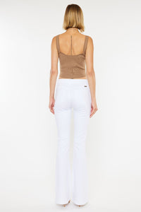 KAN KAN MID RISE WHITE FLARE JEANS