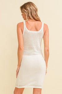 CALI KNIT MESH CUTOUT DETAIL MINI DRESS