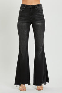 RISEN BLACK HIGH RISE SLIT FLARE