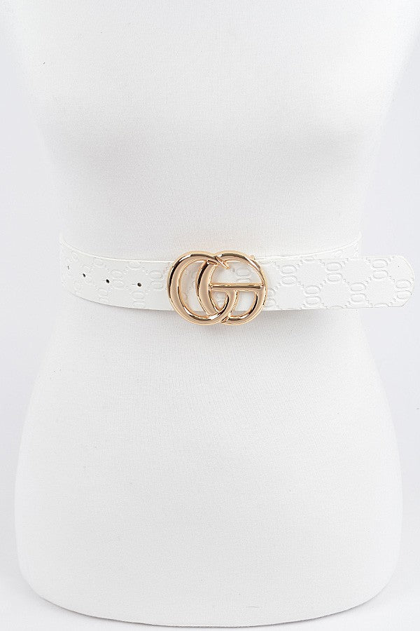 CG BUCKLE EMBOSSED BELT