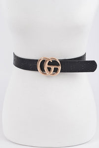 CG BUCKLE EMBOSSED BELT