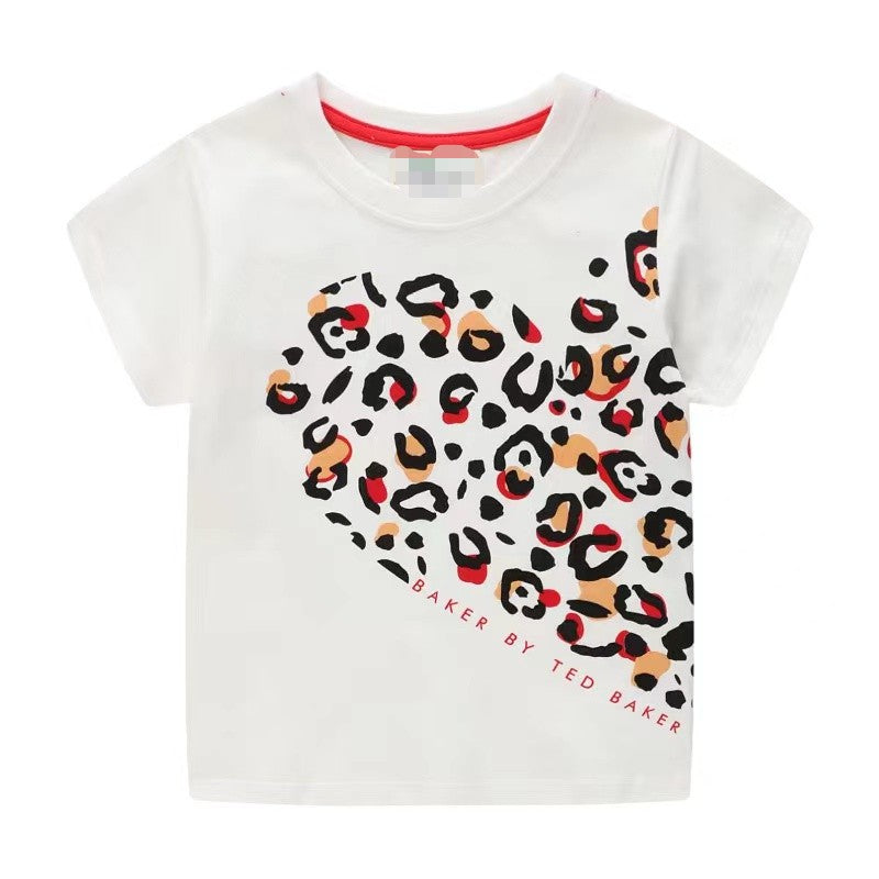 GIRLS CHEETAH HEART TEE