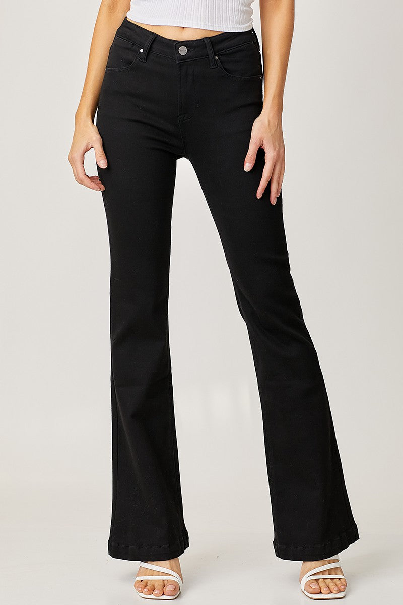 RISEN MID-RISE BASIC FLARE JEANS