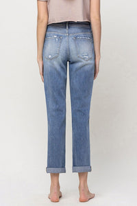 VERVET MID RISE CUFFED BOYFRIEND JEANS