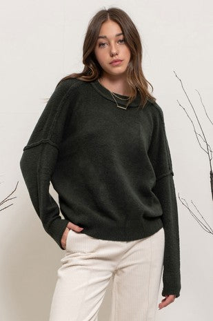 STELLA SOLID KNIT PULLOVER