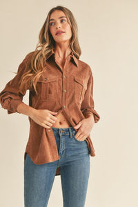 CORDUROY OVERSIZED BUTTON UP