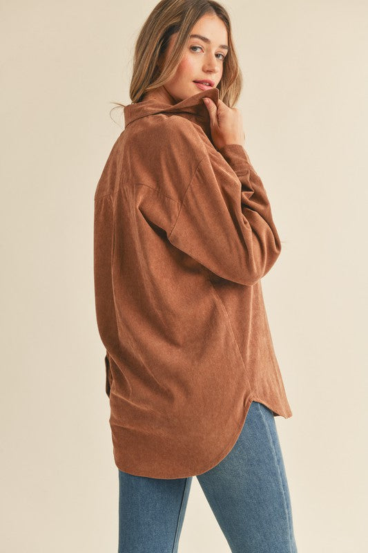 CORDUROY OVERSIZED BUTTON UP