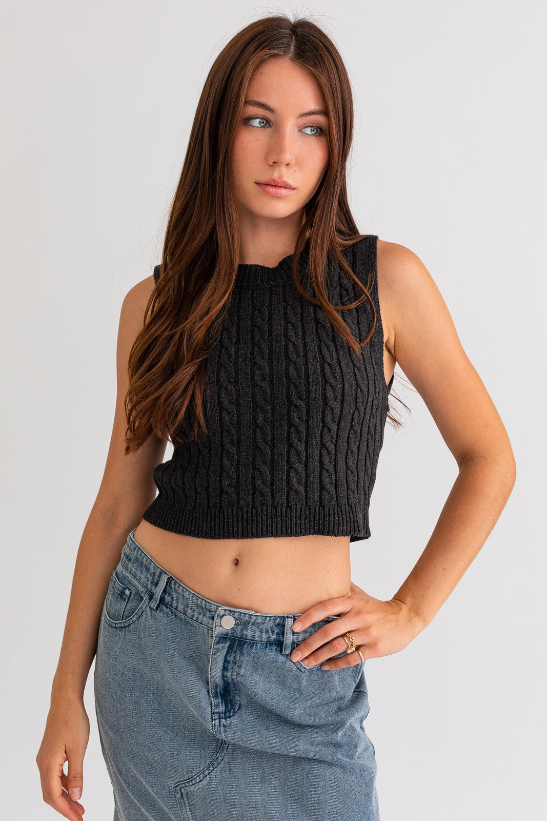 MOLLIE CABLE KNIT TANK