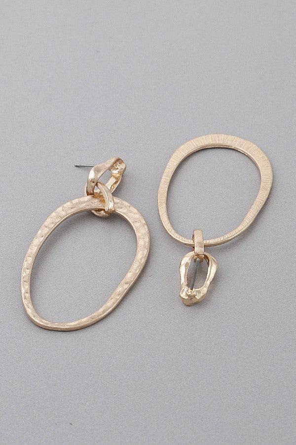 GOLD/SILVER OVAL EARRINGS