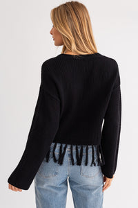 JOSIE FRINGE BOXY SWEATER