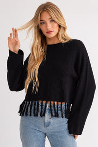 JOSIE FRINGE BOXY SWEATER