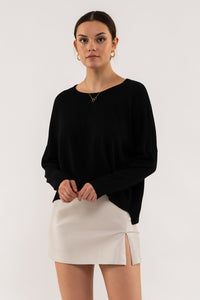 AMBER EXTENDED SHOULDER SWEATER