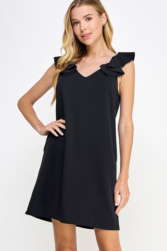 Solid BLACK shift dress