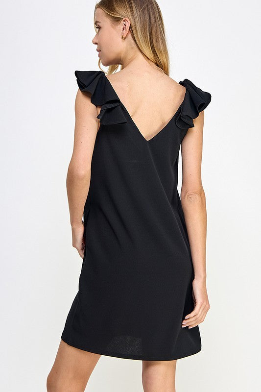 Solid BLACK shift dress