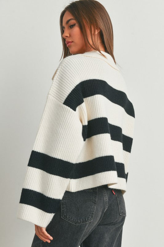 PENELOPE STRIPE CROPPED SWEATER