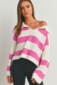 PENELOPE STRIPE CROPPED SWEATER