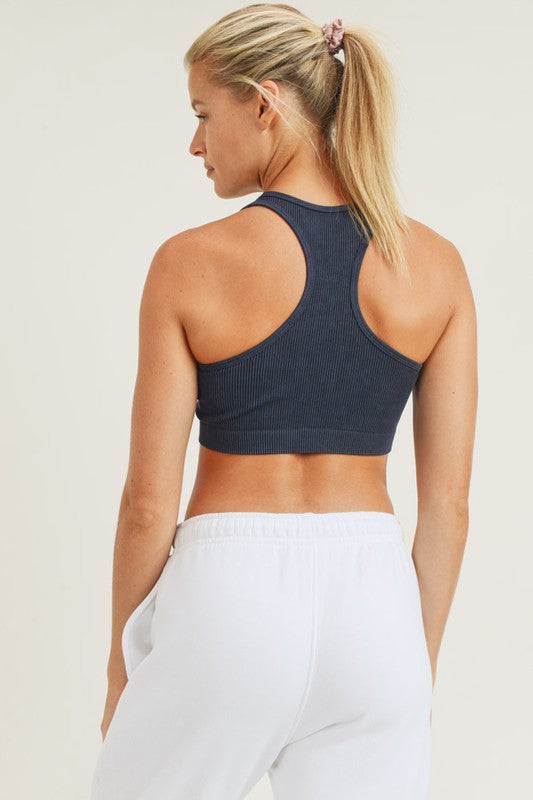 MONO B RIBBED SEAMLESS RACER BANK SPORTS BRA