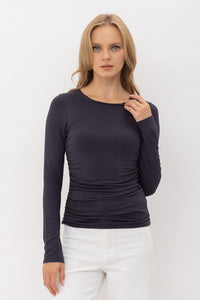 LONG SLEEVE RUCHED TOP