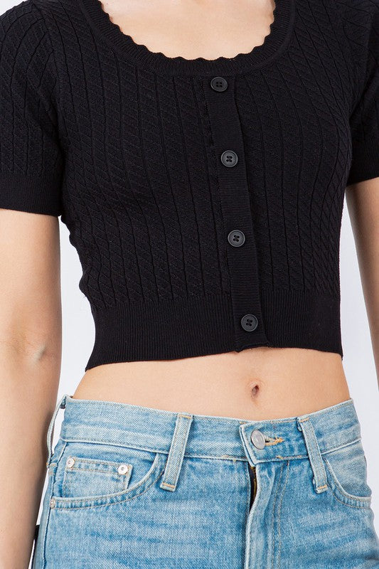 BUTTON UP CROP TOP