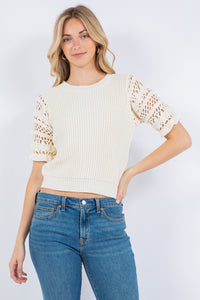 CROCHET SLEEVE TOP