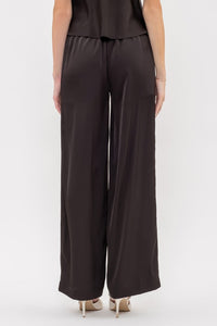 JESSIE HIGH WAIST WIDE LEG SATIN PANT