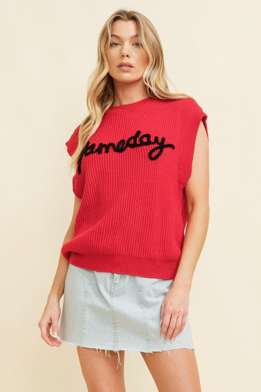 GAME DAY EMBROIDERED SWEATER