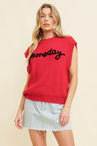 GAME DAY EMBROIDERED SWEATER