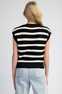 ZELDA STRIPED KNIT SWEATER VEST