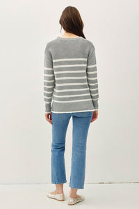 MARLI STRIPED LONG SLEEVE SWEATER