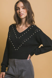 CHARLI PEARL DETAIL SWEATER