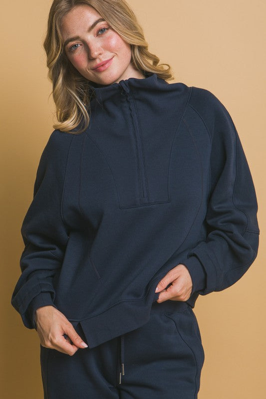 CALLIE HALF ZIP SWEATSHIRT