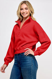 ZEDA QUARTER ZIP SOFT SWEATSHIRT