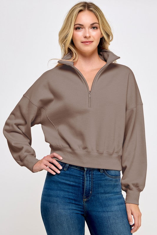 ZEDA QUARTER ZIP SOFT SWEATSHIRT