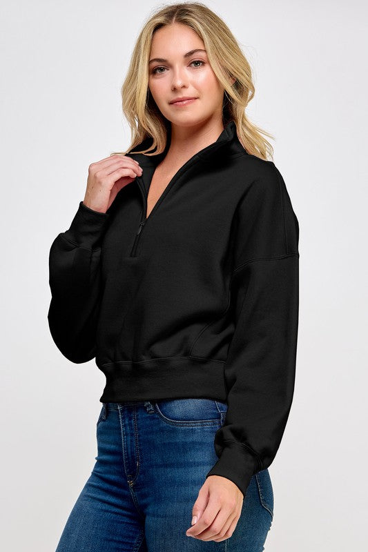 ZEDA QUARTER ZIP SOFT SWEATSHIRT