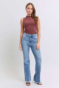 JUDY BLUE HIGH WAIST RAW HEM FLARE