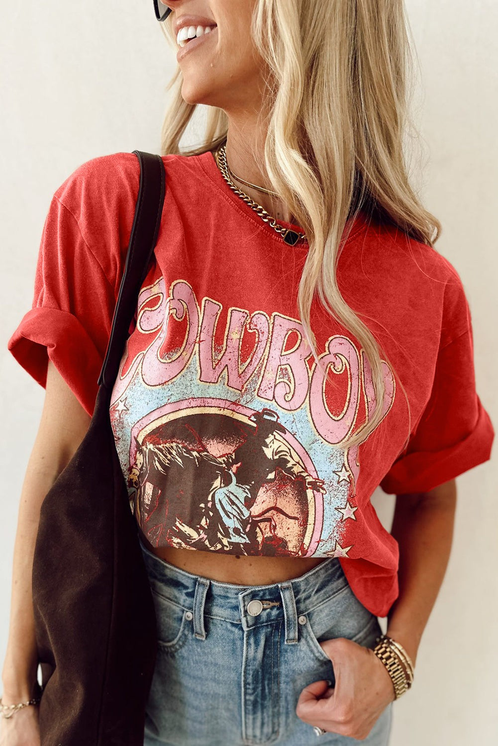 COWBOY GRAPHIC TEE IN TOMATO