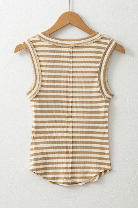 CARLI STRIPE TANK TOP REVERSE SEAM