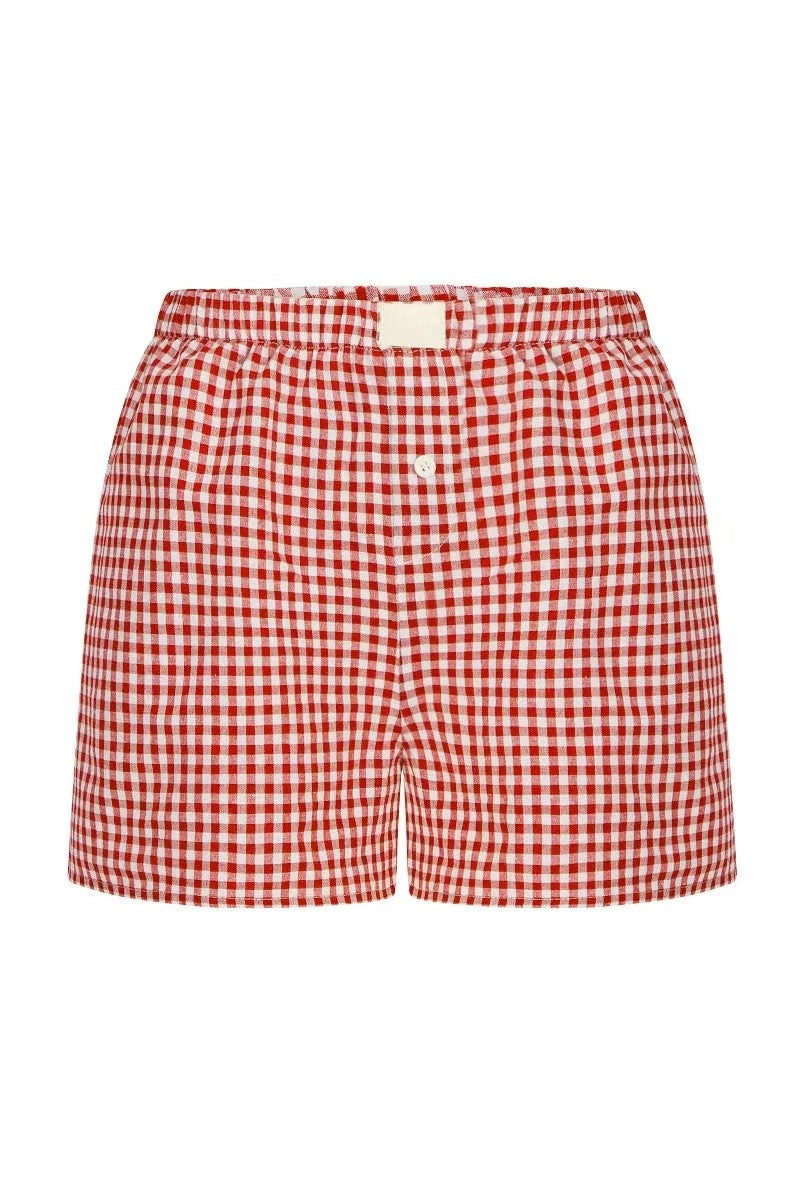 SADIE GINGHAM BOXER SHORTS RED OR BLACK