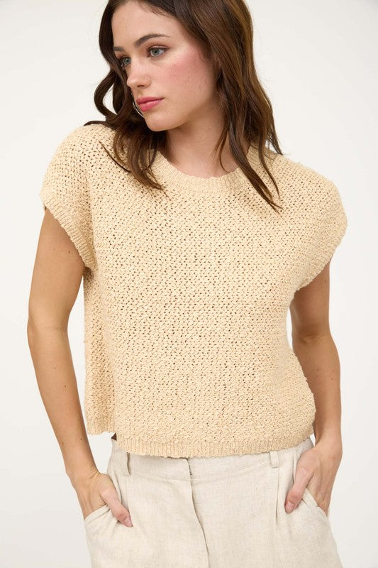 MELANIE KNIT BEIGE SWEATER