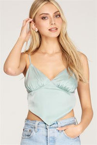 LIZZY SATIN HANDKERCHEIF CAMI TOP