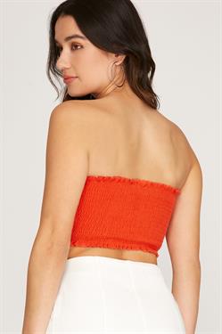 MAISY SMOCKED TUBE TOP