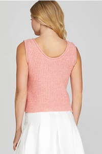 SYDNEY SLEEVELESS TEXTURED SWEATER TOP