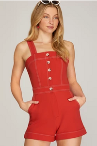 ANSLEY BUTTON DOWN ROMPER